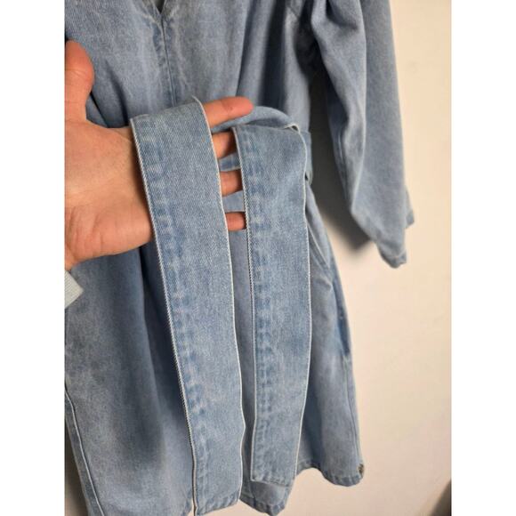 Scotch & Soda Denim Dress Belted XS Blue Mini Pockets NWT - Picture 8 of 12